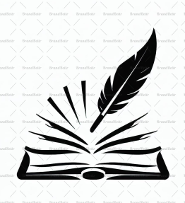 Offenes Buch und Feder